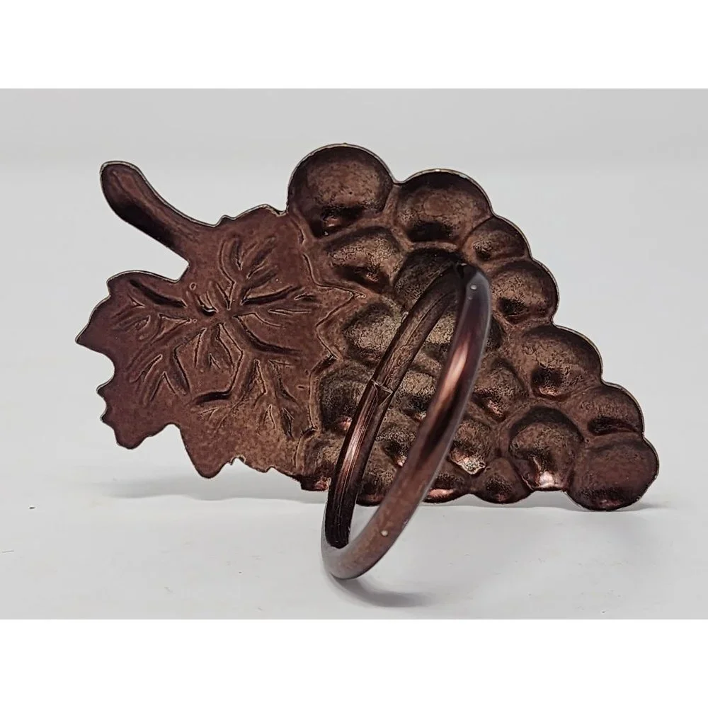 Vintage Metal Grapevine Napkin Rings Brushed Brass Or Gold Tone Set Of‎ 5
